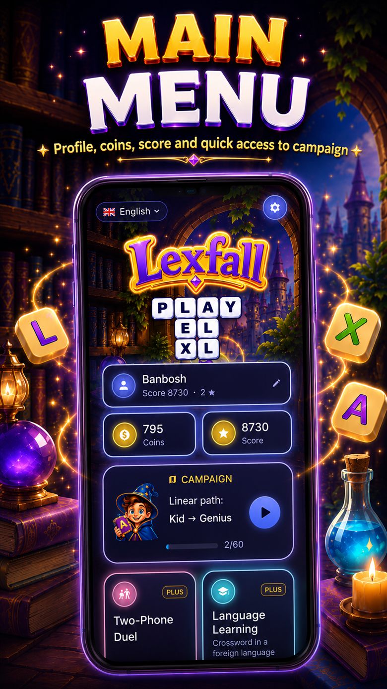 Lexfall — luštění křížovky